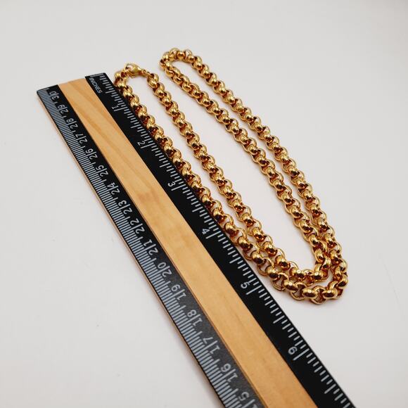 Vintage Monet Gold Plated 24” Link Chain Necklace w/ Lobster Clasp - Picture 8 of 10